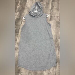 Gray Sleeveless Hoodie Dress